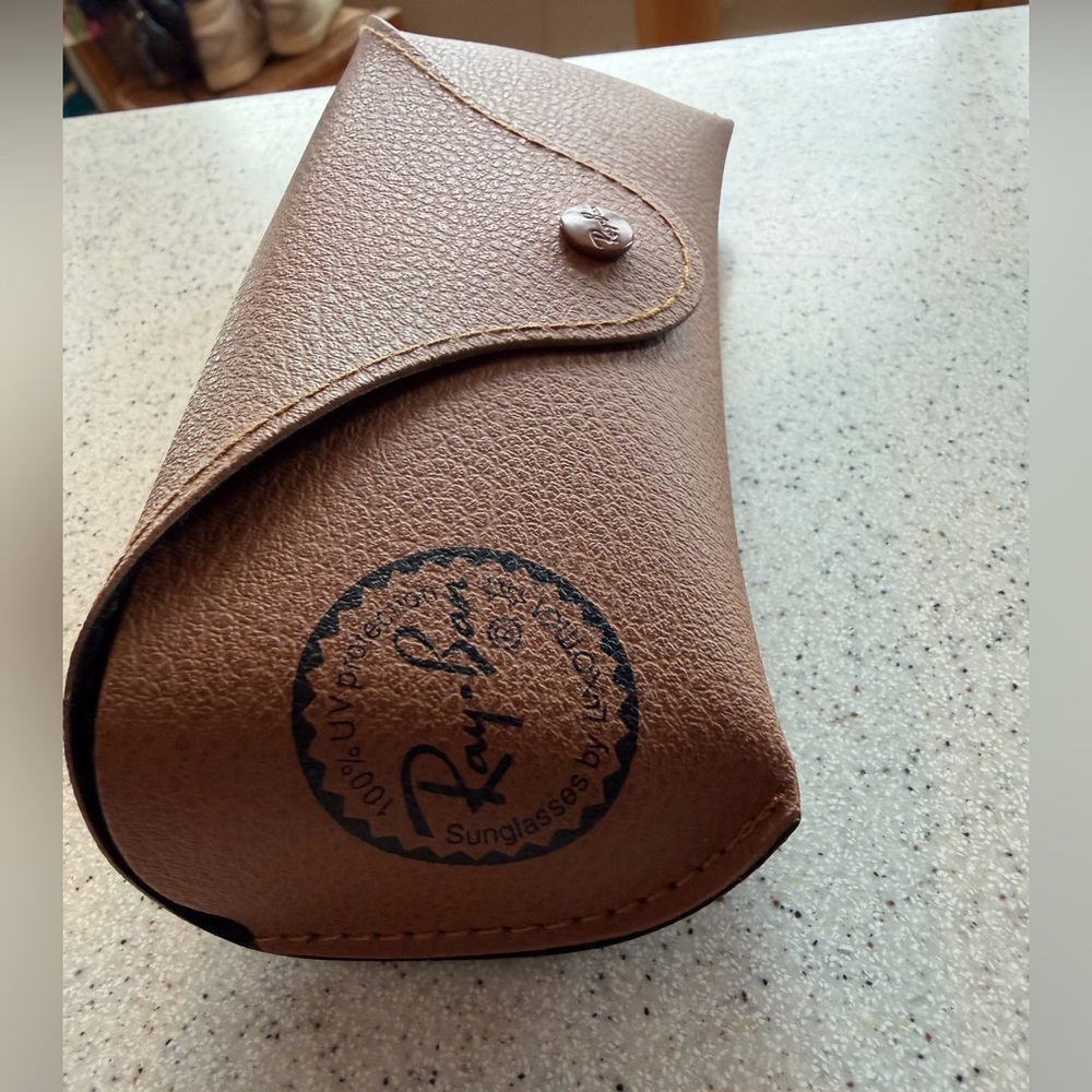 Ray-Ban Tan Leather Sunglasses Case